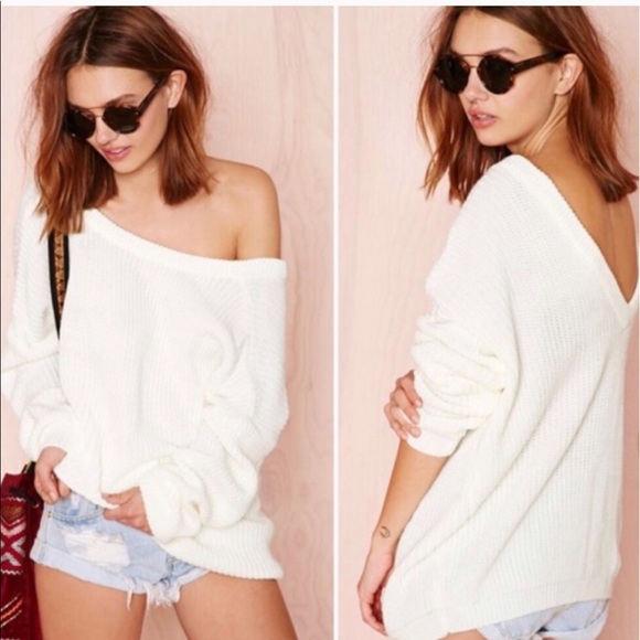 Nasty Gal Sweaters - Nasty Gal Oversized Cream Sweater